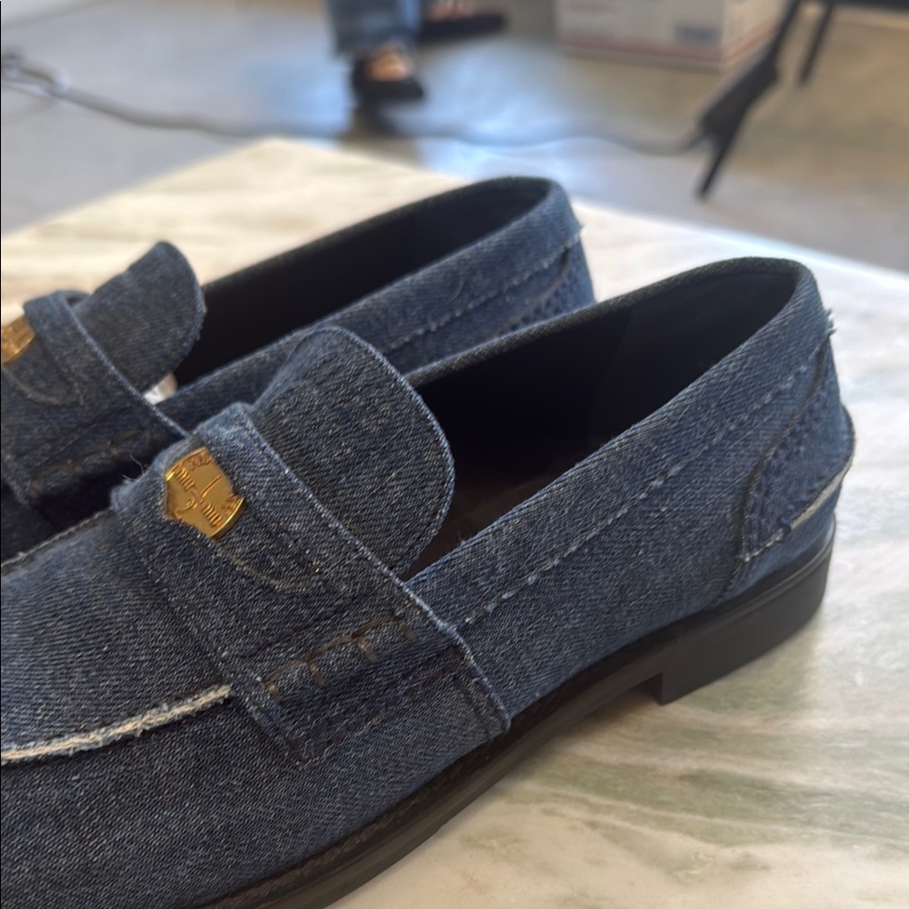 Miu Miu Blue denim Casual Slip-On Loafers - Picture 3 of 5